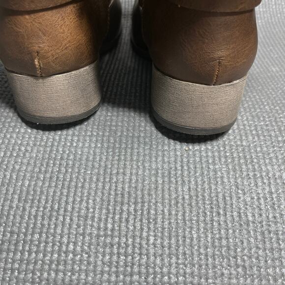 Maurices Helen Foldover Boots Womens Size 9M Brown Faux Leather Stacked Heel - Picture 6 of 12